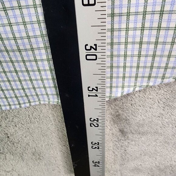 Mens Eagle Shirtmakers Blue Green Plaid Shirt Button Down Long Sleeve Size 18.5 - Picture 7 of 8